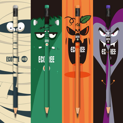 ECOTREE Pre-sharpened Halloween Pencils #2, Halloween Party Favors for Kids, Halloween Gifts, 48 Count