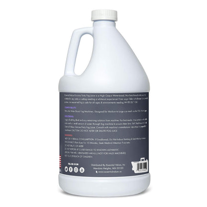 Essential Values Fog Machine Fluid - Extreme High Density (128 FL OZ / 1 Gallon) Manufactured in USA – White-Out Conditions with Lasting HEAVY Fog for Water Based Foggers Designed for 700 Watts+