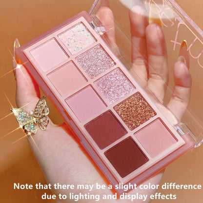 Go Ho 10 Colors Eyeshadow Palette,Matte&Glitter&Shimmer Eyeshadow Makeup,Pink Powder Light Pink Eye Shadow Shades,Naturing-Looking,Waterproof Eye Shadow Palette Makeup,03