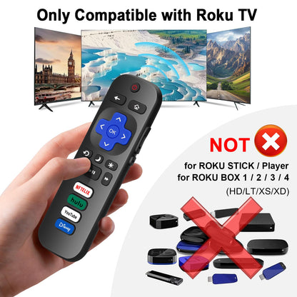 (Pack of 2) Replaced Remote Control Only for Roku TV Compatible with TCL Roku/for Hisense Roku/for Insignia Roku/for Onn Roku Smart TV (Not for Roku Stick and Box)