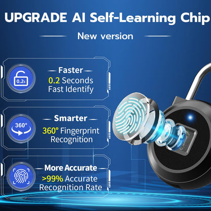 Fingerprint Lock, Dhiedas Gym Locker Lock with Fingerprint Bluetooth APP, Biometric Fingerprint Padlock with Keyless, Waterproof Smart Padlock for Locker School Suitcase Cabinet Storage