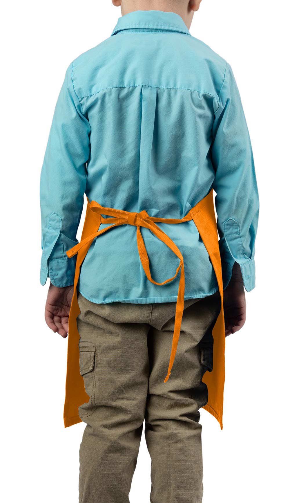 KNG Kids Cooking Apron for Girls and Boys Medium, Orange
