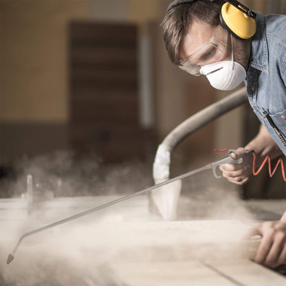 Hiltex 31111 Long Reach Pneumatic Air Blow Gun | 24” Length | 1/4" NPT Air Inlet | Angled Aluminum Nozzle with Pistol Grip Trigger | Rubber Tip