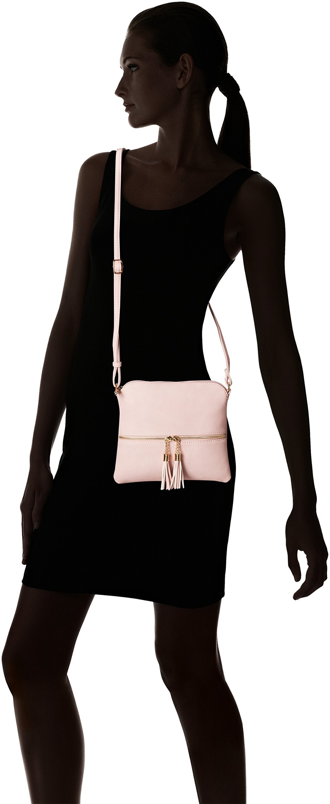 DELUXITY Lightweight Medium Crossbody Bag with Tassel