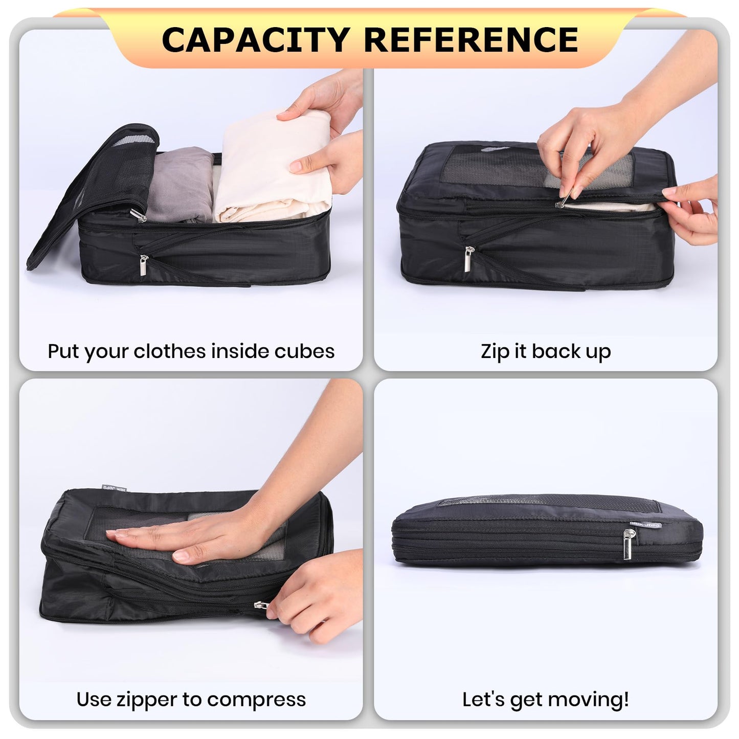 HDKJDPG Ultralight Compression Packing Cubes Travel for Suitcases ，Compressible Mesh Packing Cubes for Travel Women Packing Organizers 4 Set