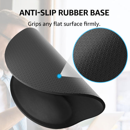 KTRIO Ergonomic Keyboard Wrist Rest, Memory Foam Wrist Rest for Computer Keyboard, Mouse Pad Set for Easy Typing & Pain Relief for Office & Home, Black