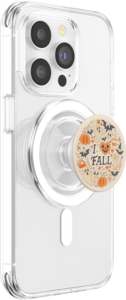 I Love Fall Season Pumpkin Cat Boo Skull Halloween Themed PopSockets PopGrip for MagSafe