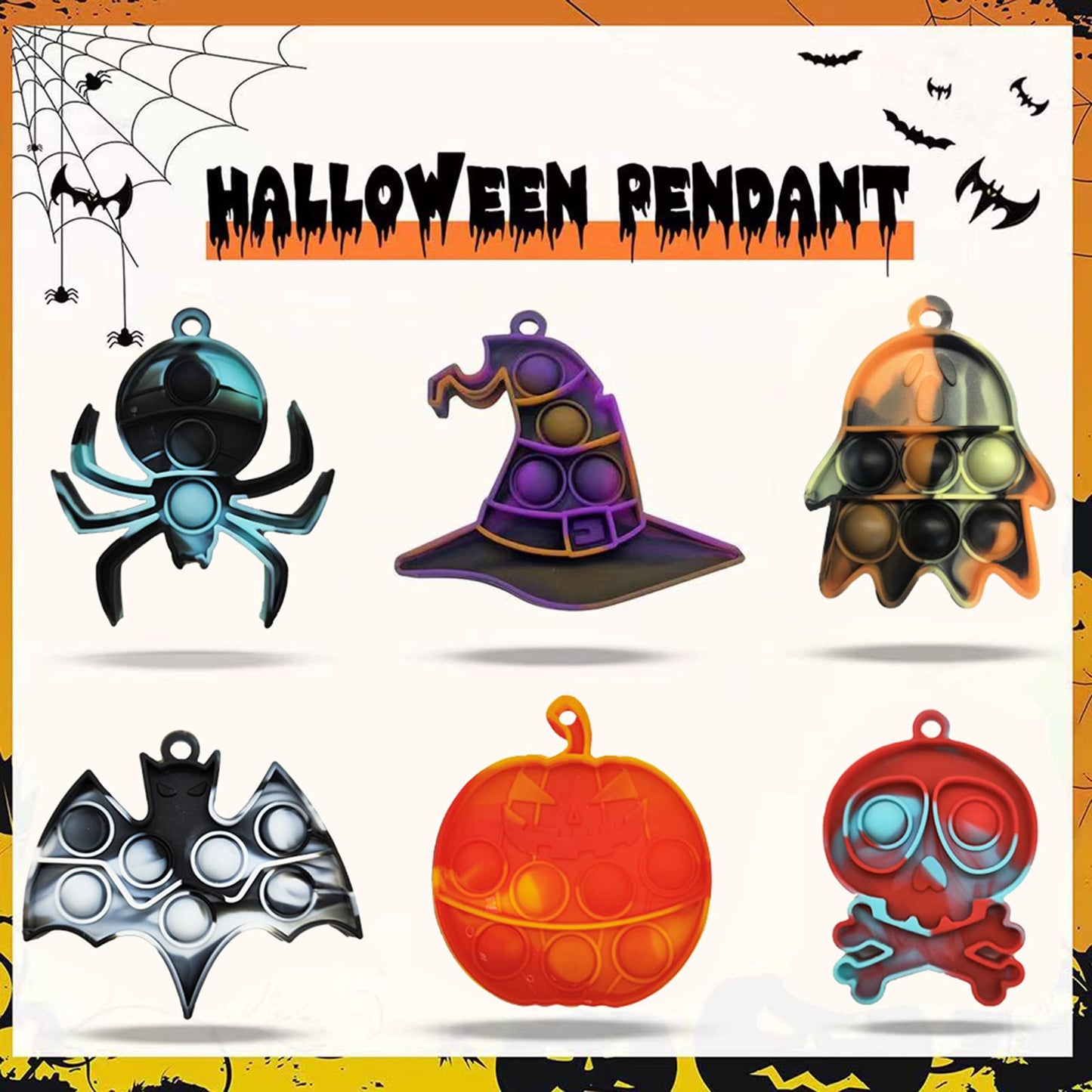 36-Pack Christmas Mini Pop Keychain Fidget Toys, Christmas Day Gifts for Kids Mini Pop Bubble Christmas ,Party Favors Silicone Fidget Keychain Fidget Toy