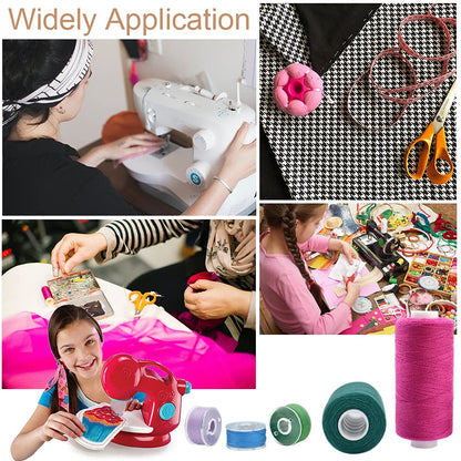 72Pcs 36 Colors Prewound Bobbins and Thread Spools for Hand & Machine Sewing, Emergency and Travel, DIY and Home, 36 Colors 400 Yards per Polyester Thread Spools