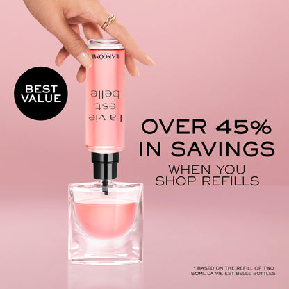 Lancôme La Vie Est Belle Eau de Parfum - Long Lasting Fragrance with Notes of Iris, Earthy Patchouli, Warm Vanilla & Spun Sugar - Floral & Sweet Women's Perfume, 1.7 Fl Oz