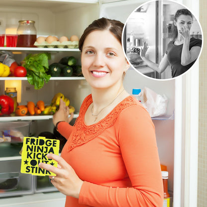 Fridge Ninja Compact Fridge Deodorizer (2 Pack) - More Effective Than Baking Soda - Compact Size Refrigerator Deodorizer Made of Activated Carbon