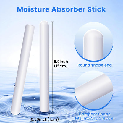 EBIEFLY 5x Drying Stick for Toys Water Absorption Dry Rod Desiccant Silicone Flesh Light Dryer Absorption Stick Deodorization Moisture Cleaner Diatomite Reusable Reduce Rust (Smooth 5.6x0.55 Inches)