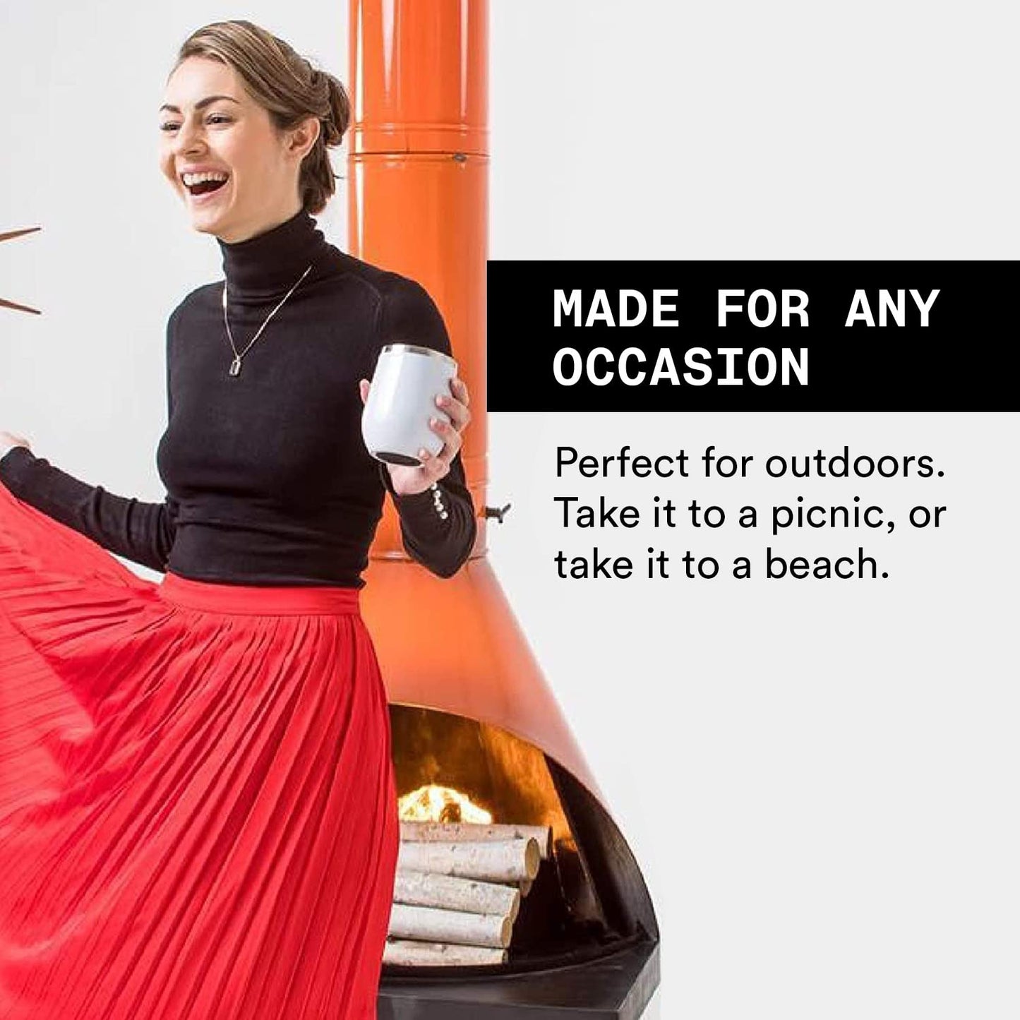 Corkcicle Luxe Collection 12 Oz Triple Insulated Stainless Steel Stemless Travel Cup with Lid & Silicone Bottom for Hot and Cold Drinks, Rose Metallic