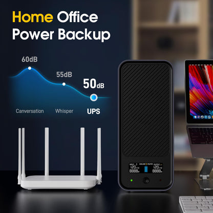 GOLDENMATE 1000VA/600W Lithium UPS Battery Backup & Surge Protector, Backup Battery Power Supply with LiFePO4 Batteries(153.6 Wh), Sinewave UPS System, 10 Years Lifespan, 8 Outlets, LCD Display, Gray