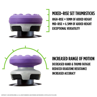 KontrolFreek FPS Freek Galaxy Performance Thumbsticks for Nintendo Switch | 1 Mid-Rise, 1 High-Rise Concave | Purple