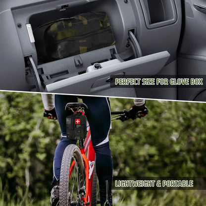 ABPIR Survival First Aid Kit, 170 PCS Survival Kits,Trauma Kit with Essential Survival Gear Emergency Medical Supplies for Hiking Camping Backpacking Outdoor Adventure, Gifts for Christmas Him Dad Men