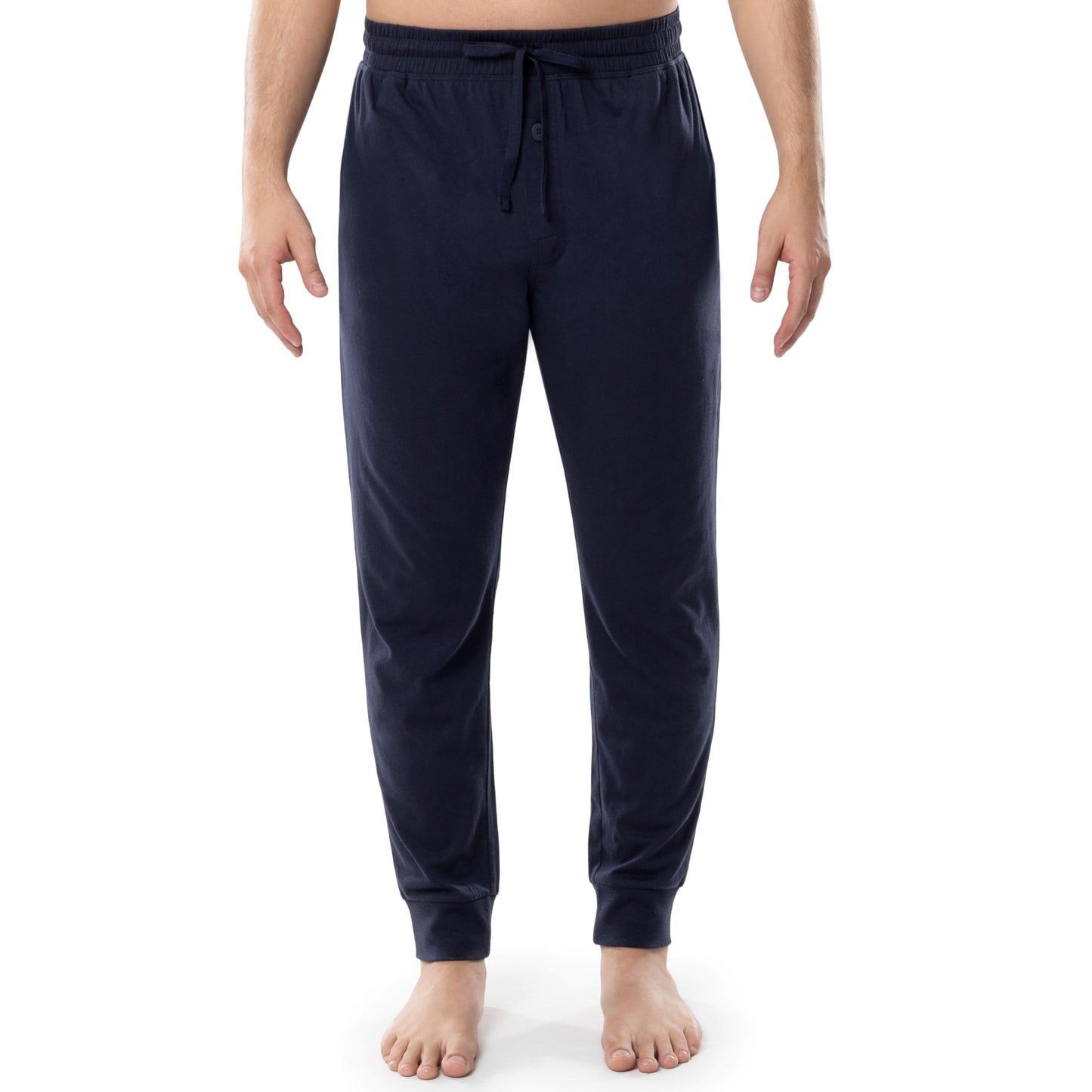 Fruit of the Loom Men's Jersey Knit Jogger Sleep Pant (1 and 2 Packs), Navy, Large