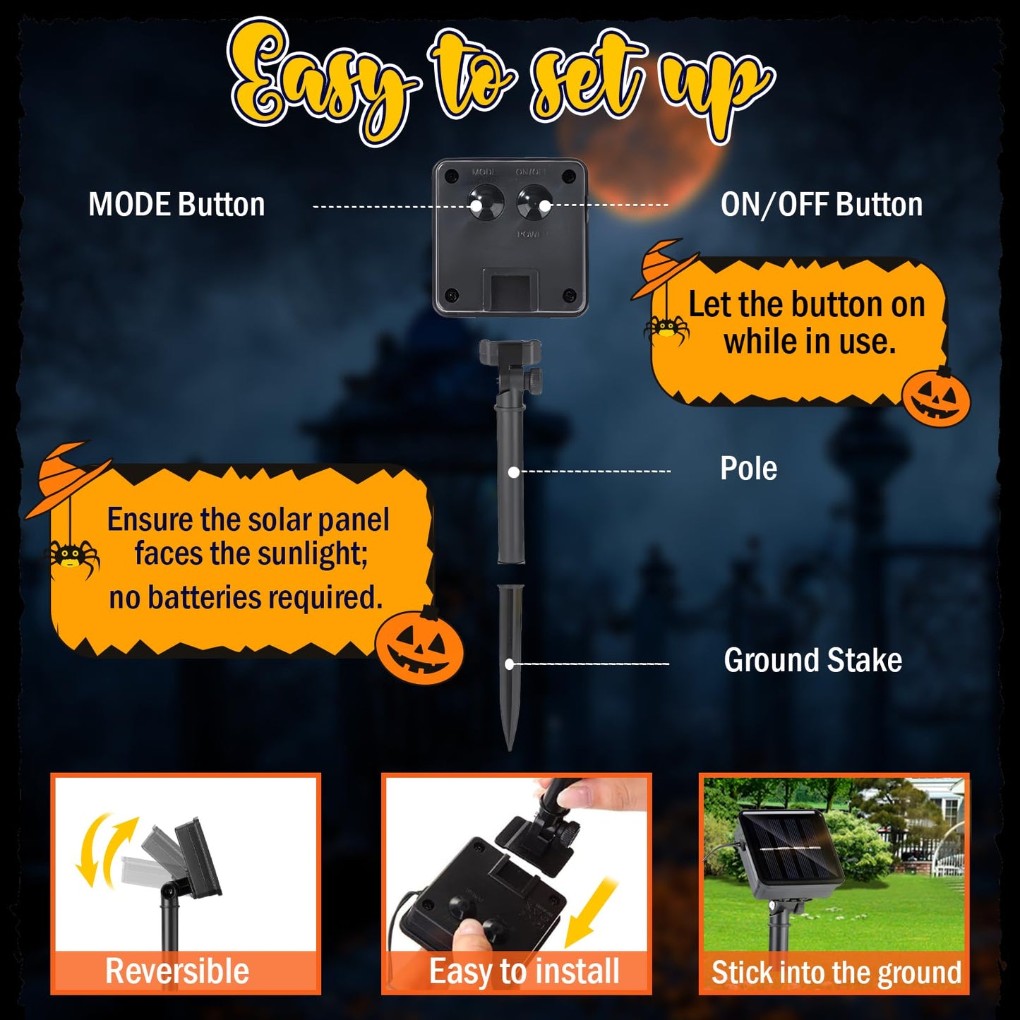 GOAUS Halloween LED Garden Flag Light Up Solar Powered, Witch Cauldron Decorations Outdoor, Double Sided Oxford Decorative Flag for Lawn Yard Outside Decor, 12x18 Inches