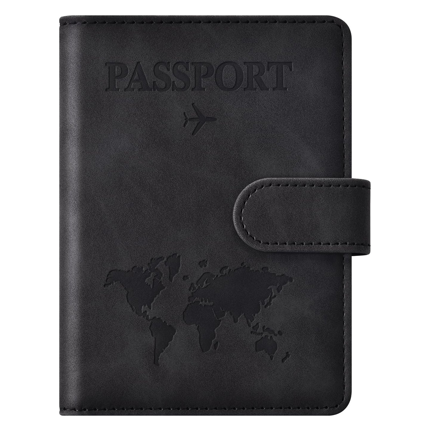 Eoehro Passport Holder for Travel Essentials, Passport Wallet Cover Case for Travel Must Haves Accessories,Passport Book Holders for Women and Men(black)