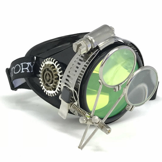 Fun Steampunk Eyewear Monocle Goggles/Rave Glasses Victorian Pirate Eyepatch BBB Neon Green