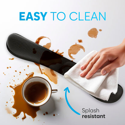 Keyboard Wrist Rest, Wrist Rest for Computer Keyboard, Memory Foam, Wrist Support, Ergonomic Design for Typing Pain Relief, 2 Pieces Mouse & Keyboard Set, Mouse Wrist Rest, Stain Resistant, Black