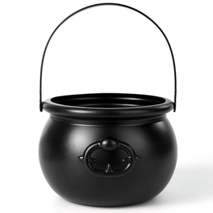 JOYIN Halloween Large Black Cauldron 7.5'', Halloween Witch Cauldron Pot, Candy Kettle, Pot and Bucket, Candy Cauldrons Holder for St. Patricks Party Favor Supply Witch Decoration, Kids Trick or Treat