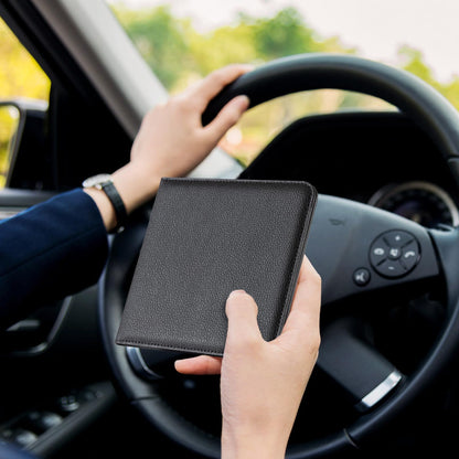 CoBak Car Registration and Insurance Holder - Men and Women Small Lightweight Vehicle Glove Box Car Organizer, Auto Truck Comparment Accessories Case for Essential Document, Driver License (Black)