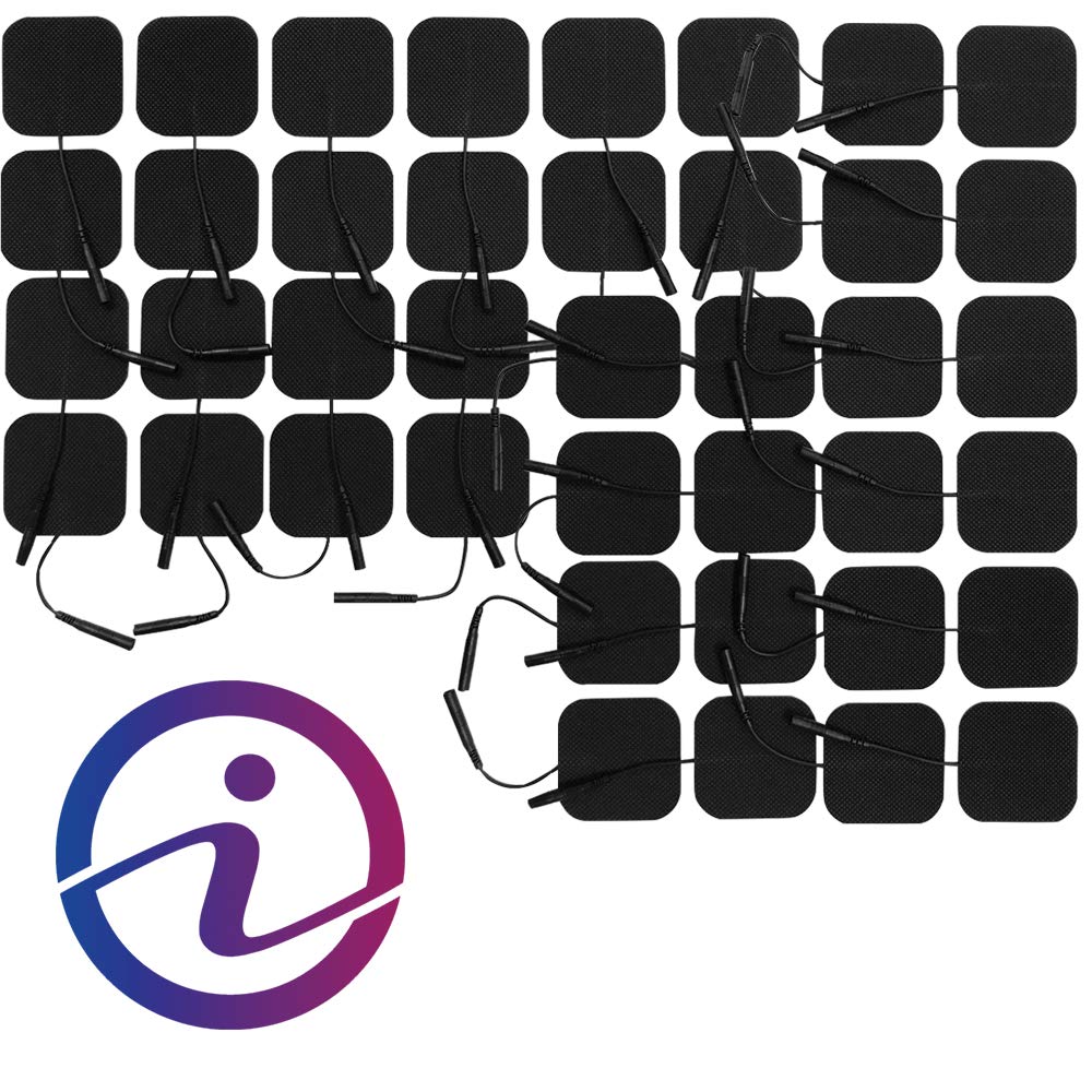 iReliev Electrode Value Pack TENS & EMS Pads (40) 2" X 2" Re-Usable, Premium Super Tack Gel