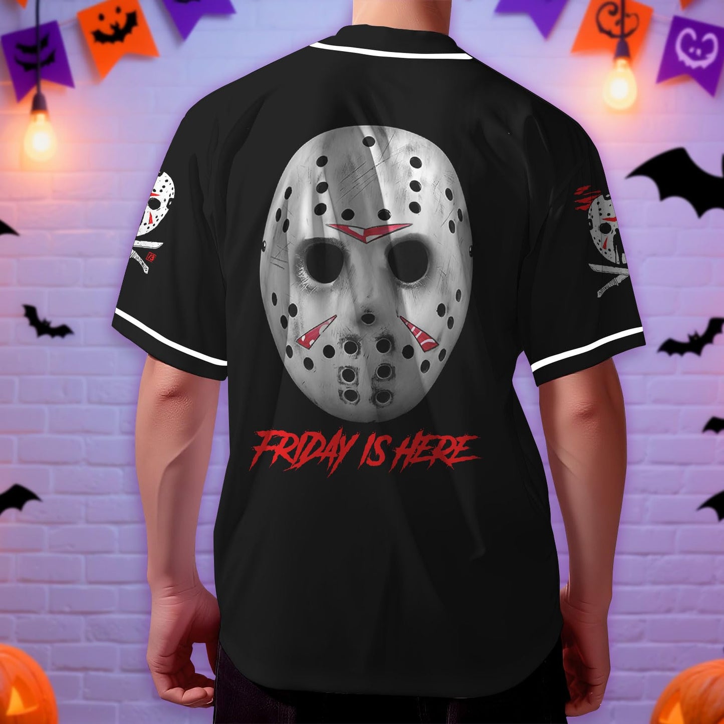fat mummy Jason Horror Baseball Jerseys Shirt Scary Movie Halloween Shirt Gifts for Movie Lover (L) Black-White…
