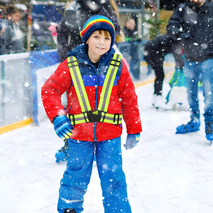 2 Pcs Reflective Vest Adjustable Reflective Running Gear Safety Vest Waist Belt Stripes Jacket High Visibility for Outdoor Jogging, Cycling, Walking, Safety Work, Motorcycle Riding and Running