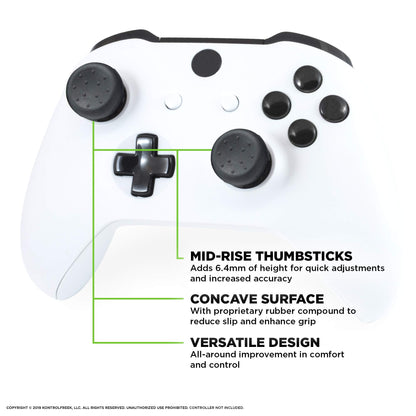 KontrolFreek FPS Freek CQC for Xbox One Controller | Performance Thumbsticks | 2 Mid-Rise Concave | Black