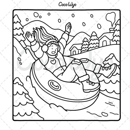 Girl Moments: Coloring Book for Adults and Teens Featuring Cute Cozy Daily Activities for Relaxation