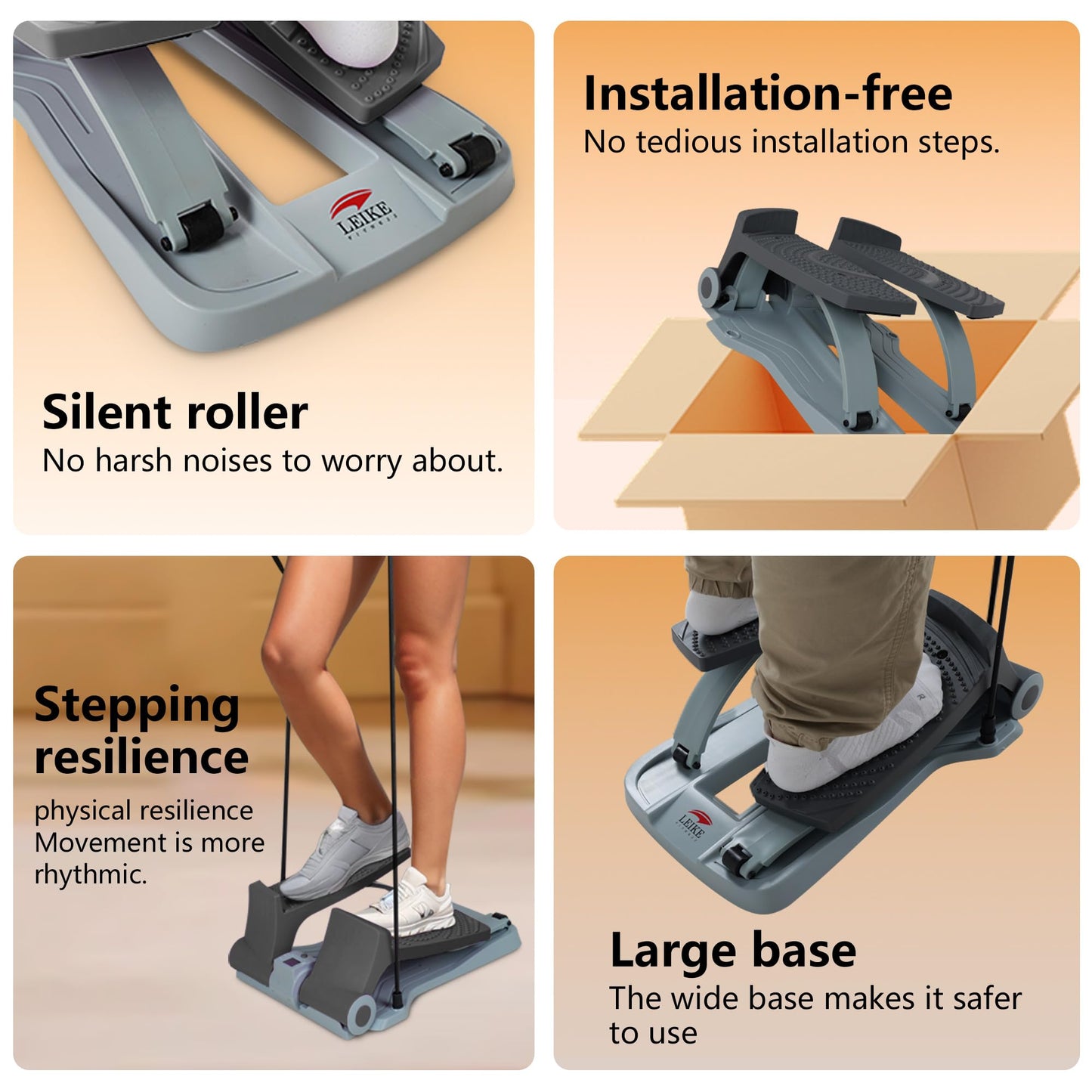 Leikefitness Portable Step Climber Fitness Stepper for Home Gym ST6800 (Gray)