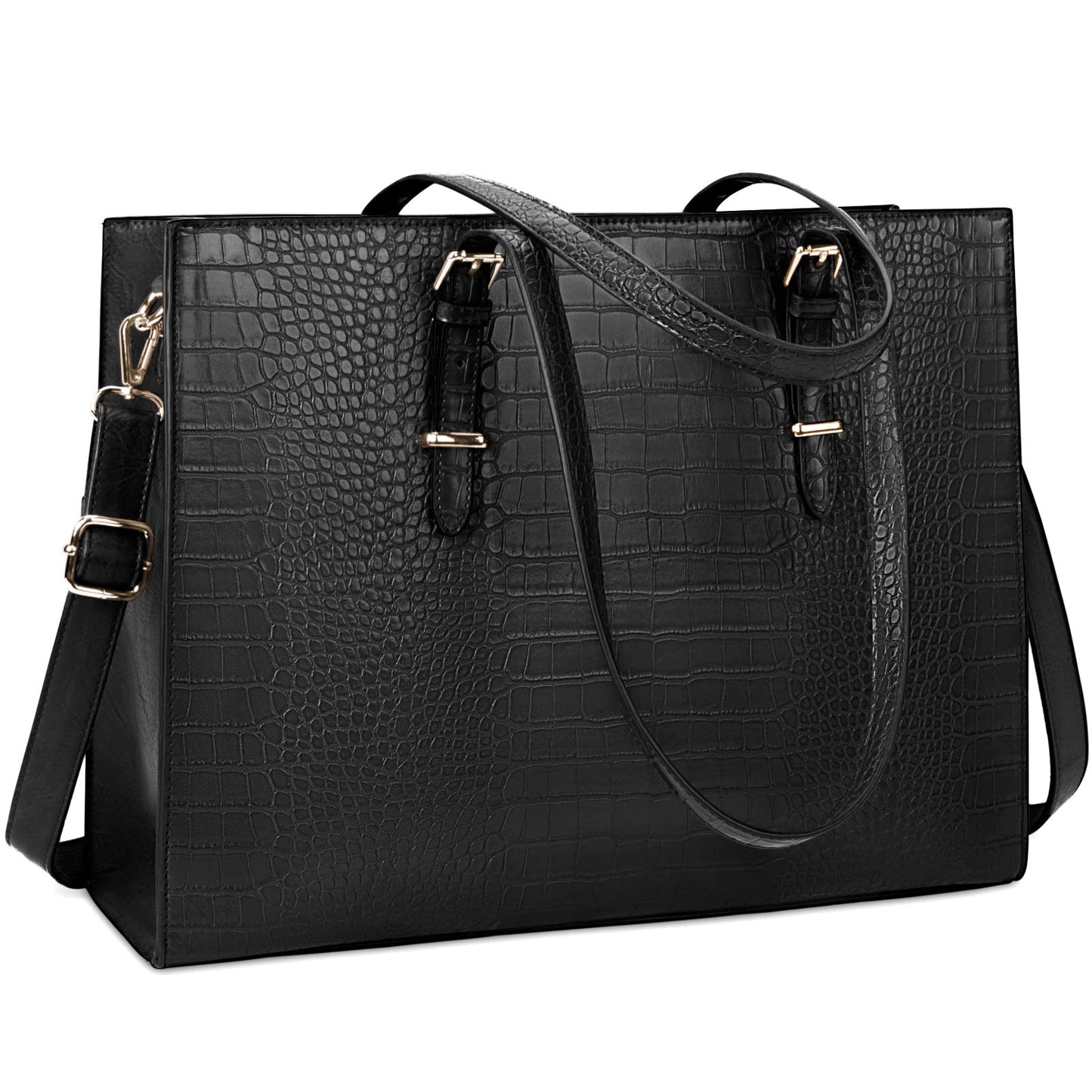 Laptop Bag for Women 15.6 inch Laptop Tote Bag Leather Classy Computer Briefcase for Work Waterproof Handbag Shoulder Bag Women Business Office Bag