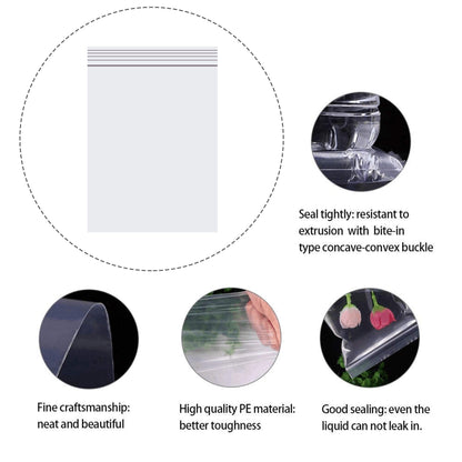 Clear Resealable Zipper Poly Bags - 300pcs, 5" x 7", Self-Lock Plastic Bags, Reclosable, 2 Mil A6 Cards Envelopes, Storage & Crafts, Candy Packaging (12 Sizes)