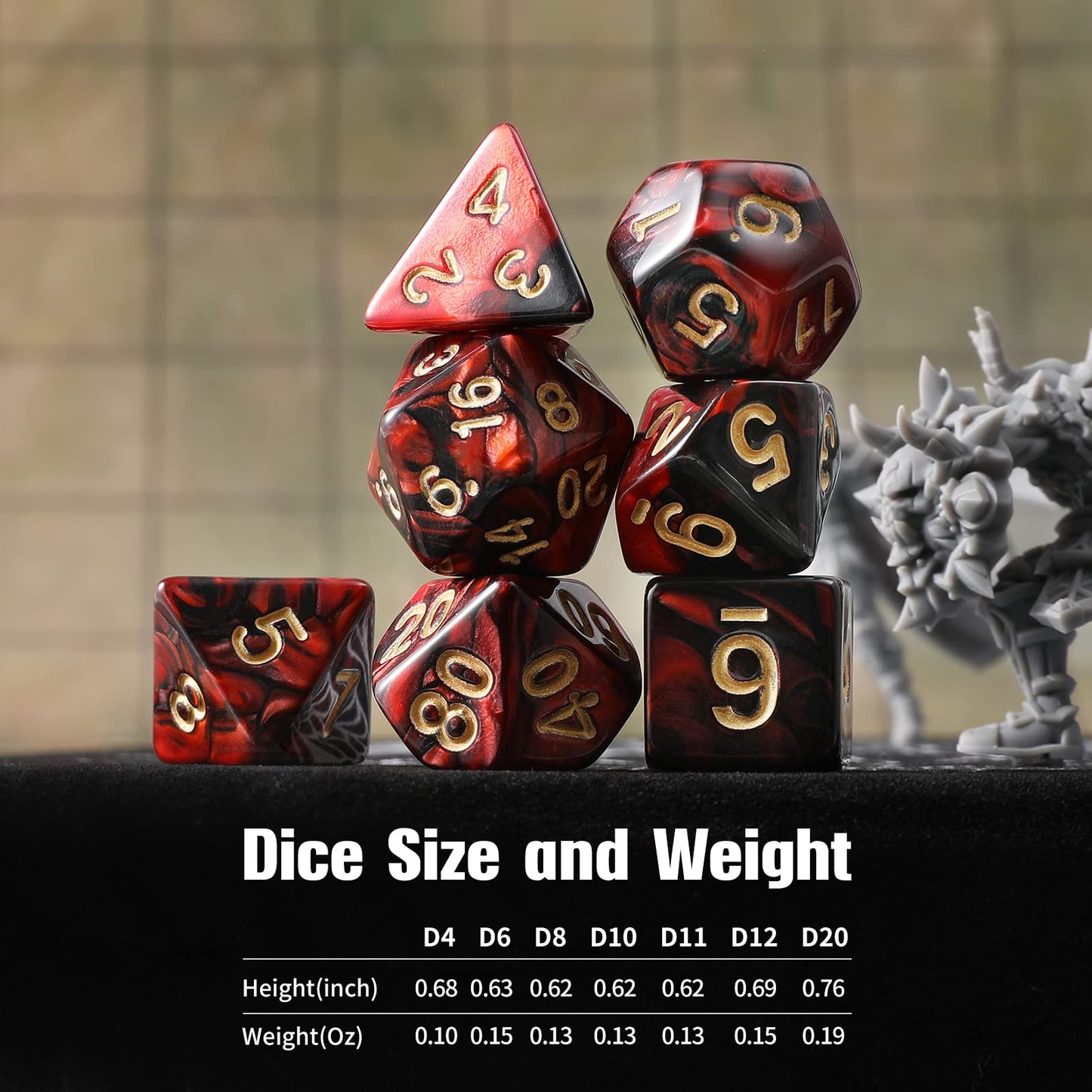 Grajar 35Pcs DND Dice Set with 5 Colorful Animal Patterned Dice Pouches, Polyhedral Dice Sets for Dungeons and Dragons D&D TTRPG MTG Table Role Playing Games