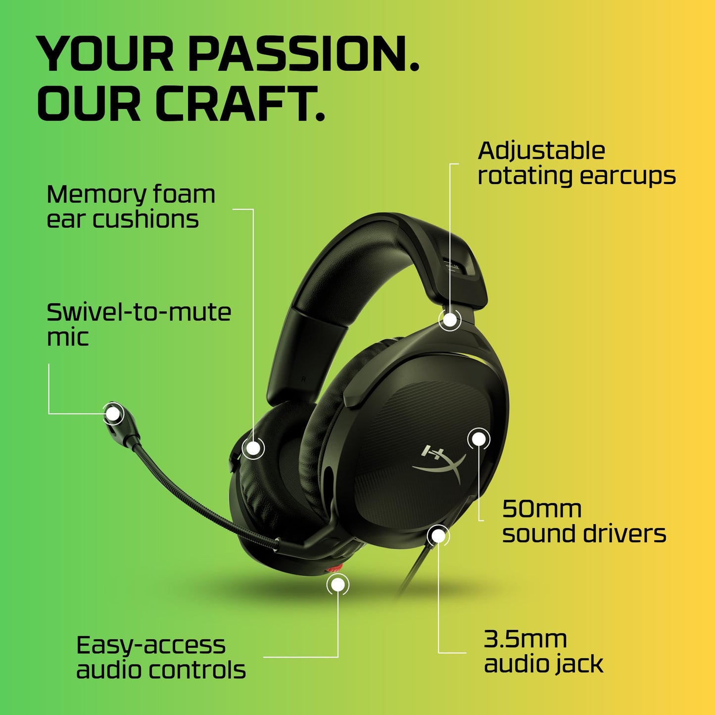 HyperX Cloud Stinger 2 – Gaming Headset, DTS Headphone:X Spatial Audio, Lightweight Over-Ear Headset with mic, Swivel-to-Mute Function, 50mm Drivers, PC Compatible, Black