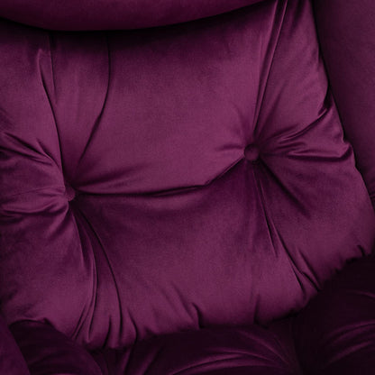 HollyHOME Lazy Chair with Armrest and Side Pocket, Comfy Accent Lounge Chair,Leisure Sofa Armchair for Living Room, Bedroom, Dorm, or Small Spaces, Oversized Reading Sofa Chair,Velvet Deep Purple