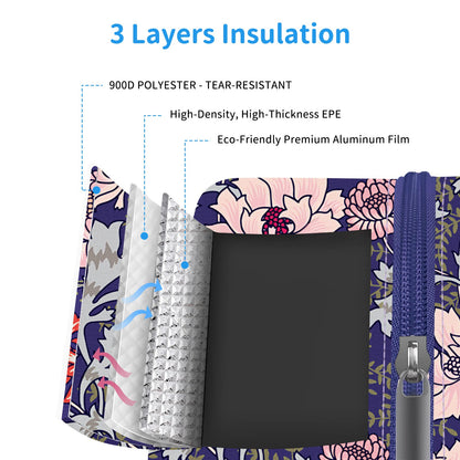 DALINDA Lunch Bag Lunch Box for Women Men Reusable Insulated Lunch Tote Bag,Leakproof Thermal Cooler Sack Food Handbags Case High Capacity for Travel Work Picnic Beach,Orchid