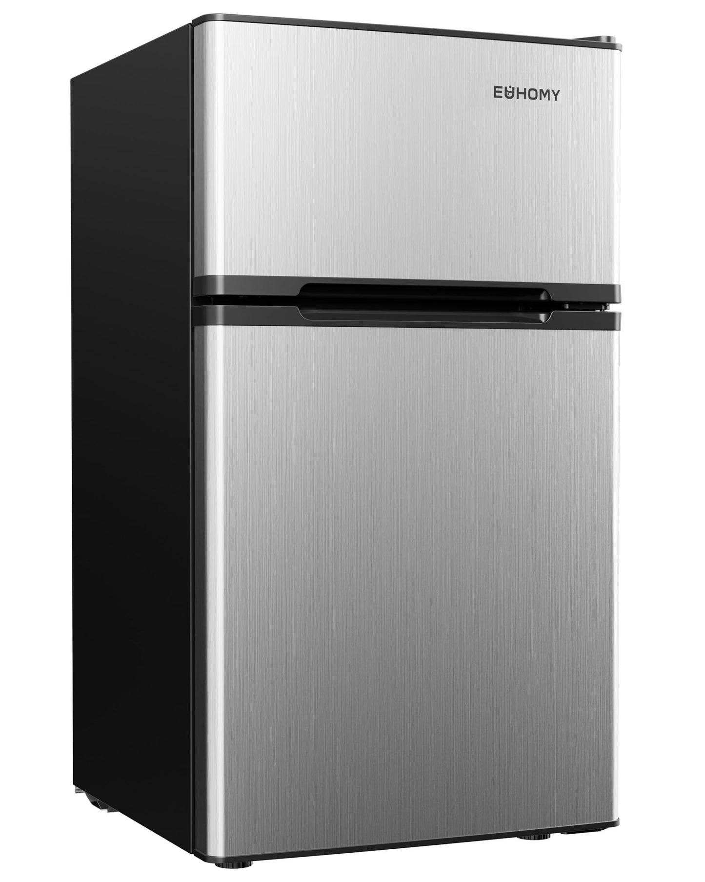 EUHOMY Mini Fridge with Freezer, 3.2 Cu.Ft Mini Refrigerator fridge, 2 door For Bedroom/Dorm/Office/Apartment - Food Storage or Cooling drinks, Silver