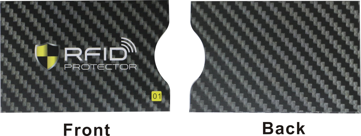 Garfoniex Set of 8 RFID Blocking Sleeves 8 Credit Card Protector Holders Identity Theft Protection Secure Sleeves for Men & Women Smart Slim Design Fits Wallet/Purse (Black)