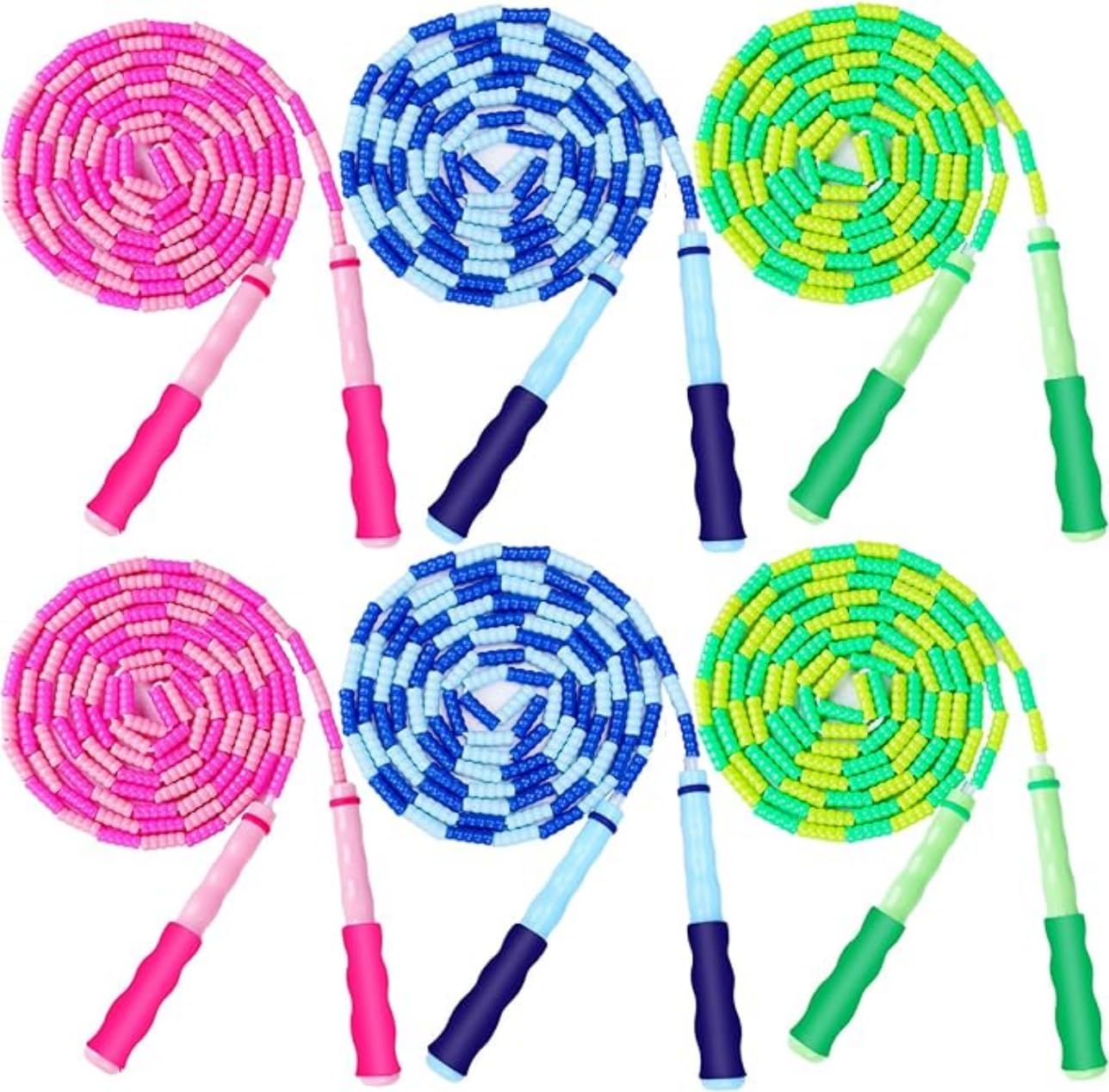 GRAWUN Jump Rope For Kids, Soft Beaded Jump Rope, Adjustable Length Tangle-Free Segmented Soft Beaded Skipping Rope, for Women, Men and Kids Keeping Fit, Workout