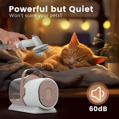 Dog Grooming Vacuum, Pet Grooming Kit with Dog Clippers, 2.5L Dust Cup 11000Pa Dogs Vacuum for Shedding Grooming, 5 Grooming Tools Home Cleaning in 1, Low Noise Pet Grooming Vacuum for Dogs, PG50