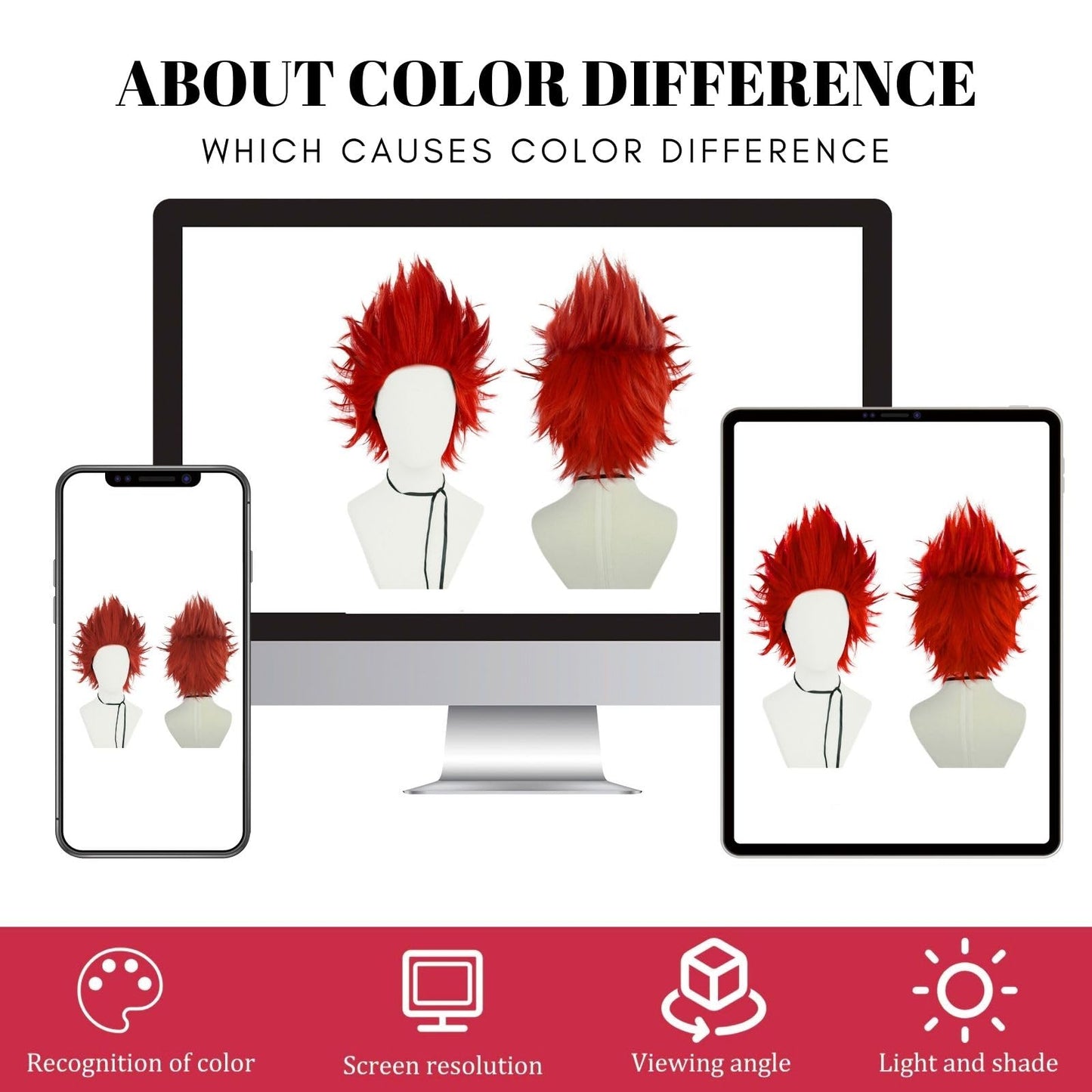 JoneTing Reddish Angry Wigs Men【+ Wig Cap】 Short Red Spiky Wig Short Wavy Red Crazy Hair Reded Spiky Cosplay Hair for Costume Reddish Funny Wigs Halloween Outfit Peluca Roja Chrismas Party for Men