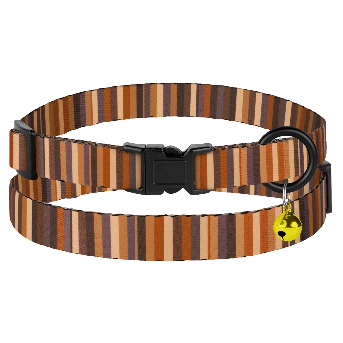 4PCS Breakaway Cat Collars with Bell, Cute Kitty Adjustable Safe Kitten Collars, 4-Pack, Nylon Pet Collars Tribal Striped Aztec Print (Striped)