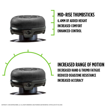 KontrolFreek CQC for Xbox One and Xbox Series X Controller | Performance Thumbsticks | 2 Mid-Rise Concave | Black