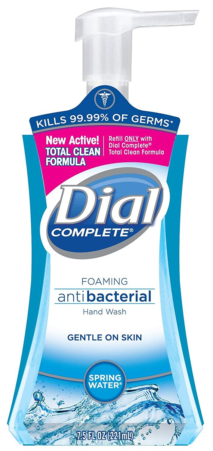 Dial Complete Antibacterial Foaming Hand Soap, 2-Scent Variety Pack, Spring Water/Fresh Pear, 7.5 Fluid Ounces Each , 5 count (Pack of 1)