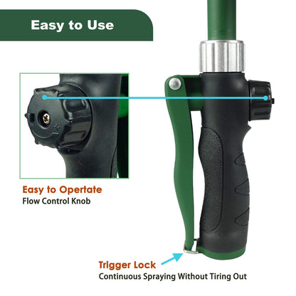 H2O WORKS Heavy Duty 21 Inch Watering Wand with Pivoting Head, Adjustable Water Sprayer Wand with Ergonomic Handle, Spray 6 Watering Patterns, Perfect for Watering Hanging Plants