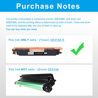 LCL Remanufactured Toner Cartridge Replacement for HP CE310A 126A Laserjet Pro CP1020 CP1025 CP1025nw Laserjet 100 Color MFP M175 M175nw M175a M175n M175w Pro 200 M275nw M275 (1-Pack Black)
