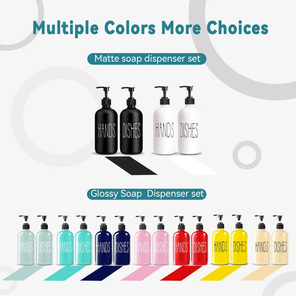 COHOSEGE Glass Soap Dispenser Set 2 Pack,16 Oz Dish Soap Dispenser for Kitchen Sink,Pink Kitchen Accessories and Kitchen Decor,Pink Decorations and Kitchen Utensils for Kitchen